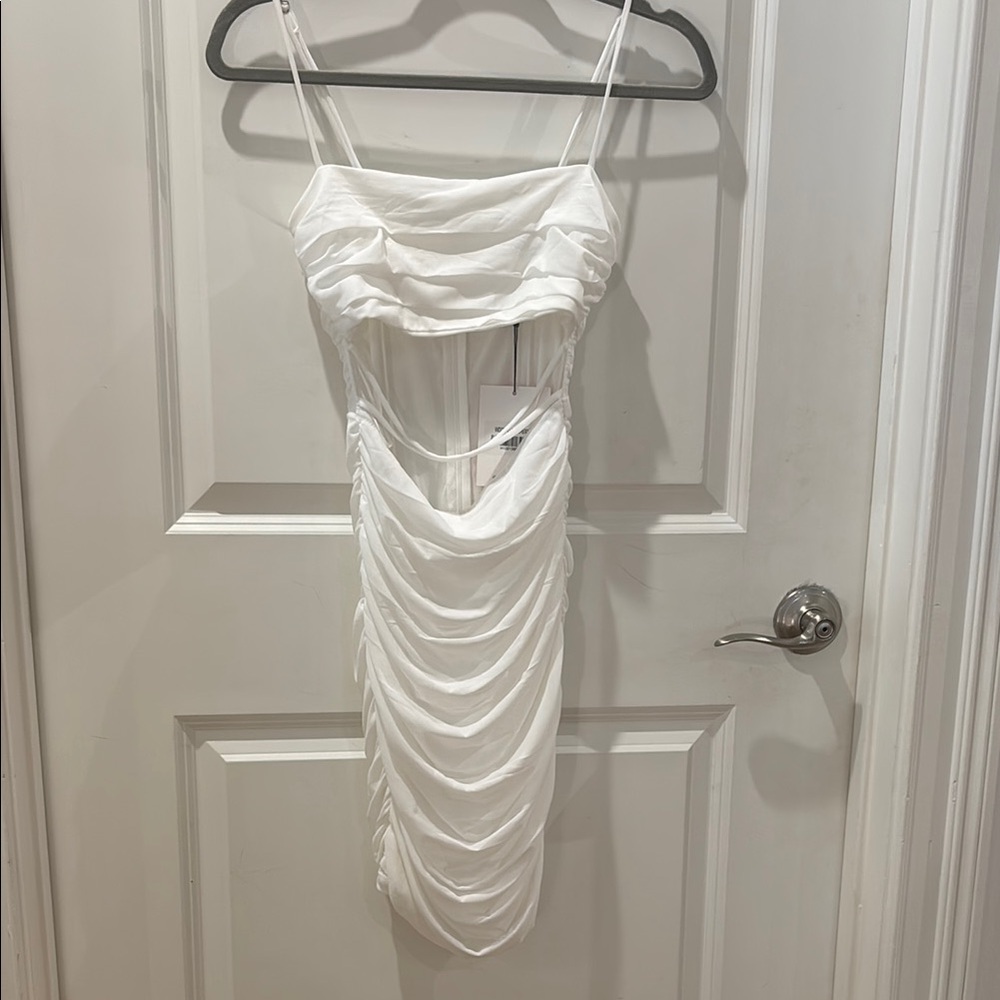 Elegant Backless White Dress
